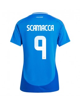 Italien Gianluca Scamacca #9 Heimtrikot für Frauen EM 2024 Kurzarm